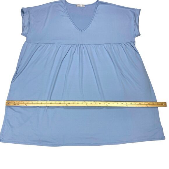 Charlotte Avery Dress Sz XL Blue Short Sleeve V Neck Oversize Comfy Loungewear - Picture 11 of 16
